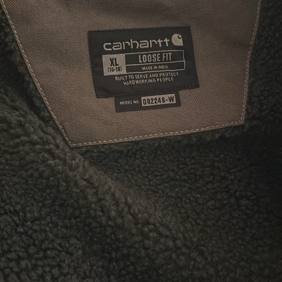 NWT! Carhartt Full Swing Grey Gray Hooded Sherpa Lined Jacket Fleece XL - Picture 4 of 16